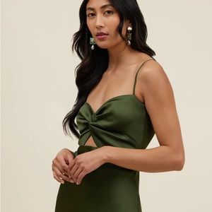 Black Satin midi dress